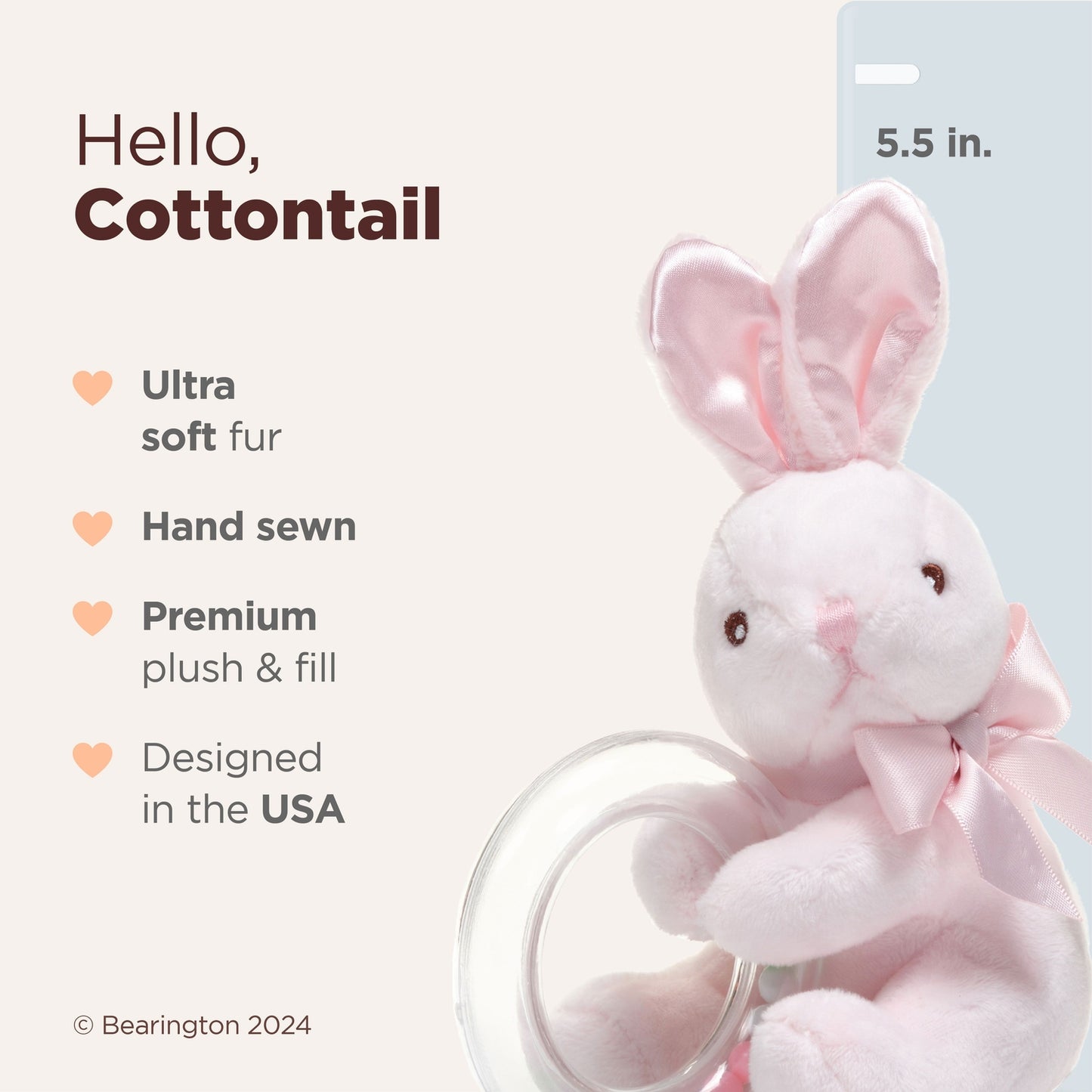 5.5" Shaker Pink Cottontail