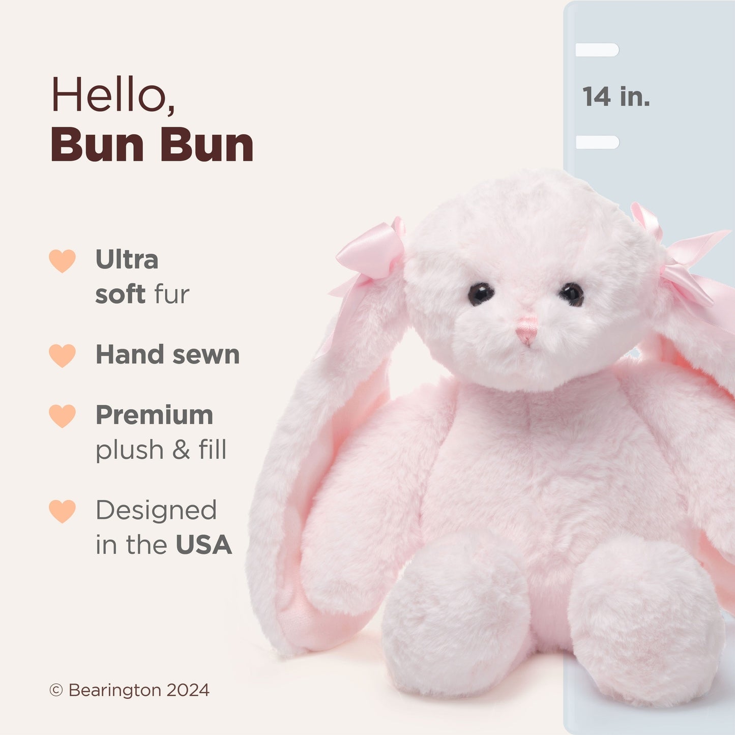 14" Bunny Light Pink Bun Bun