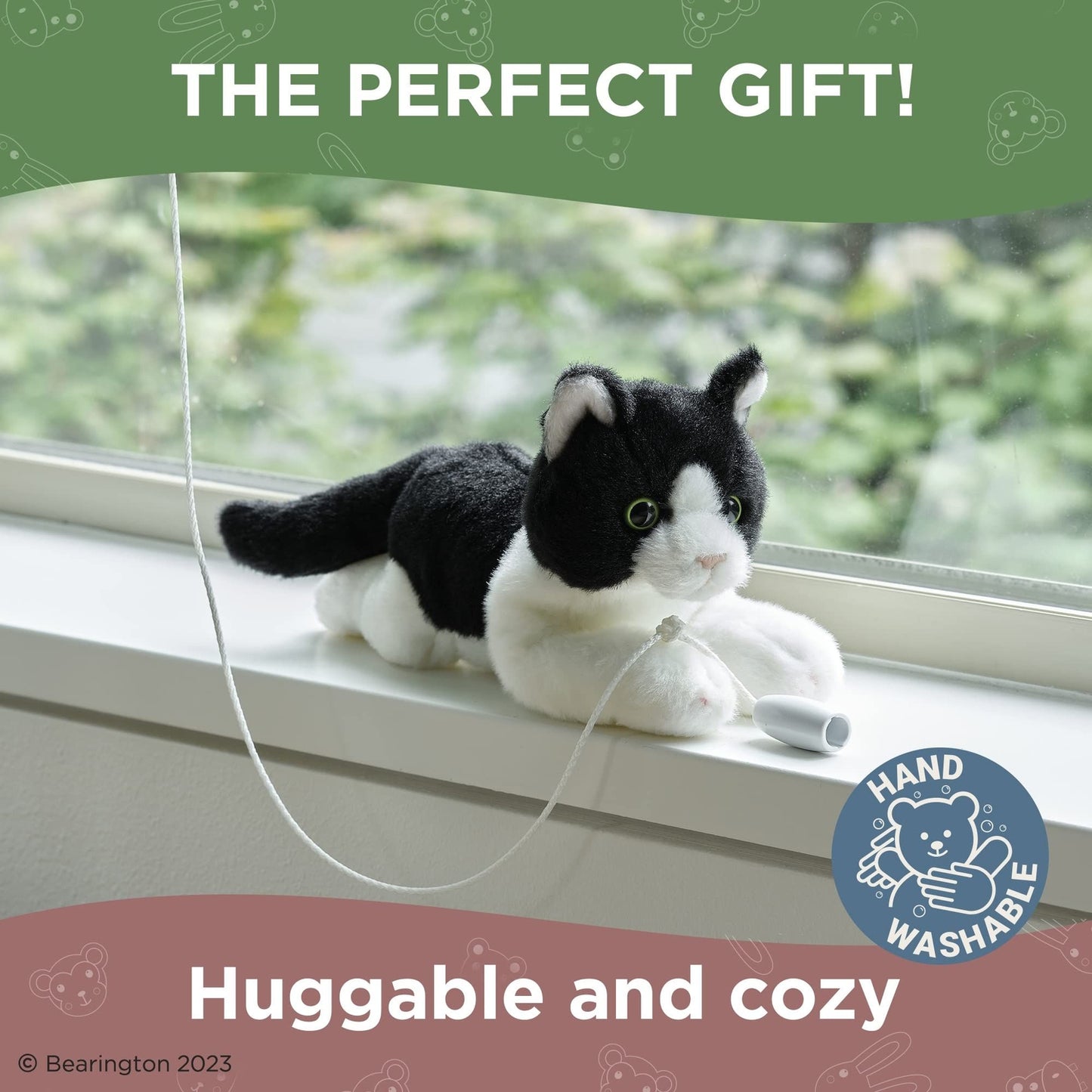 8" Black and White Cat Lil’ Domino
