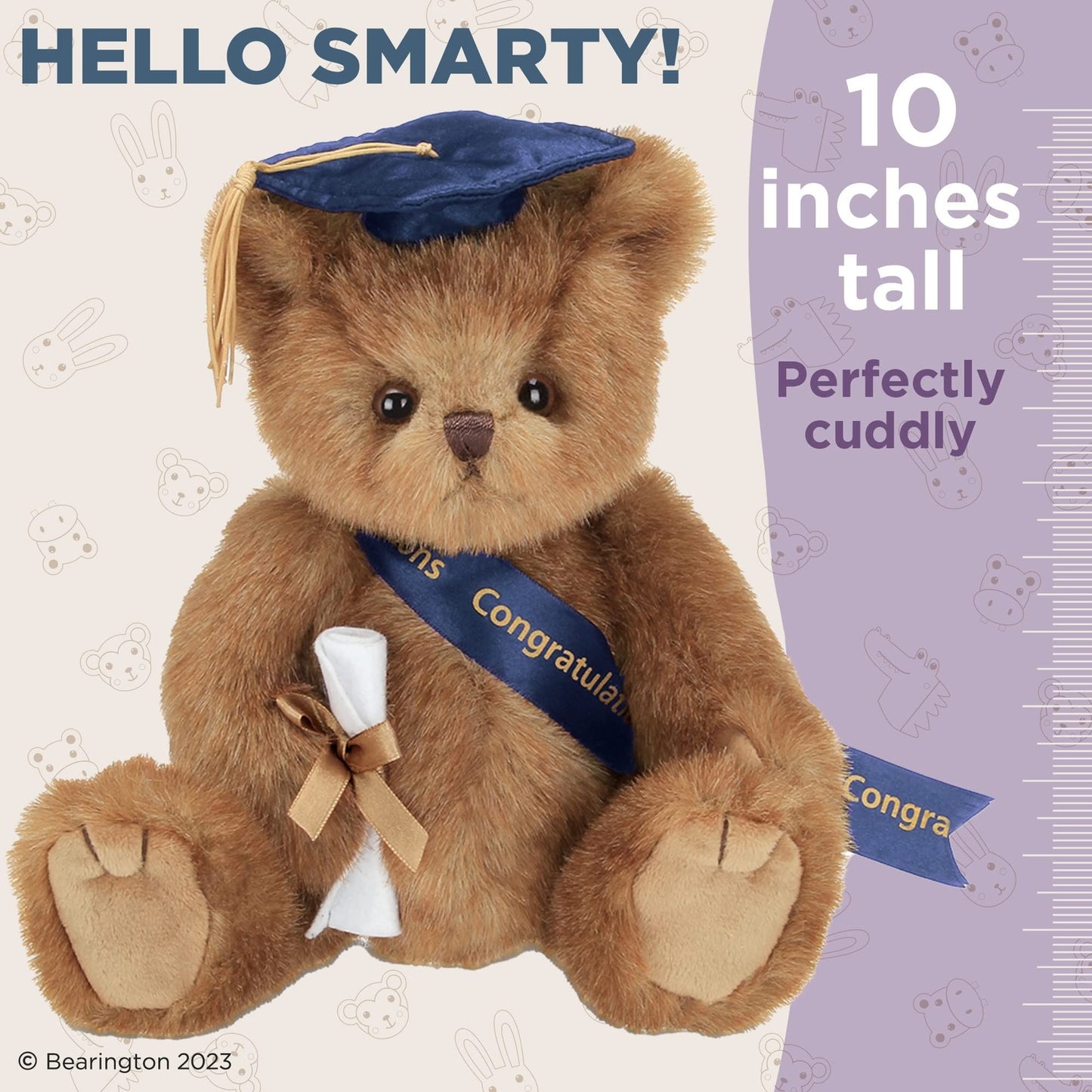 10" Graduation Bear Smarty (Blue Cap)