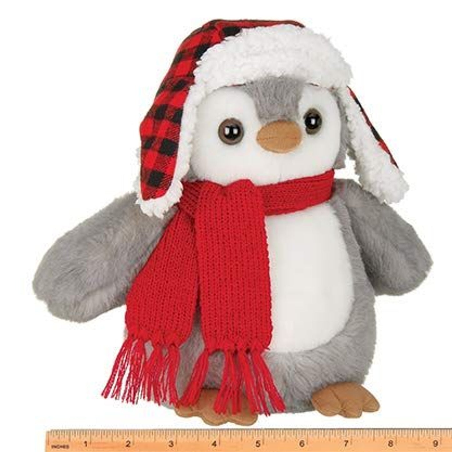9.5" Penguin w/ scarf & hat Cappy
