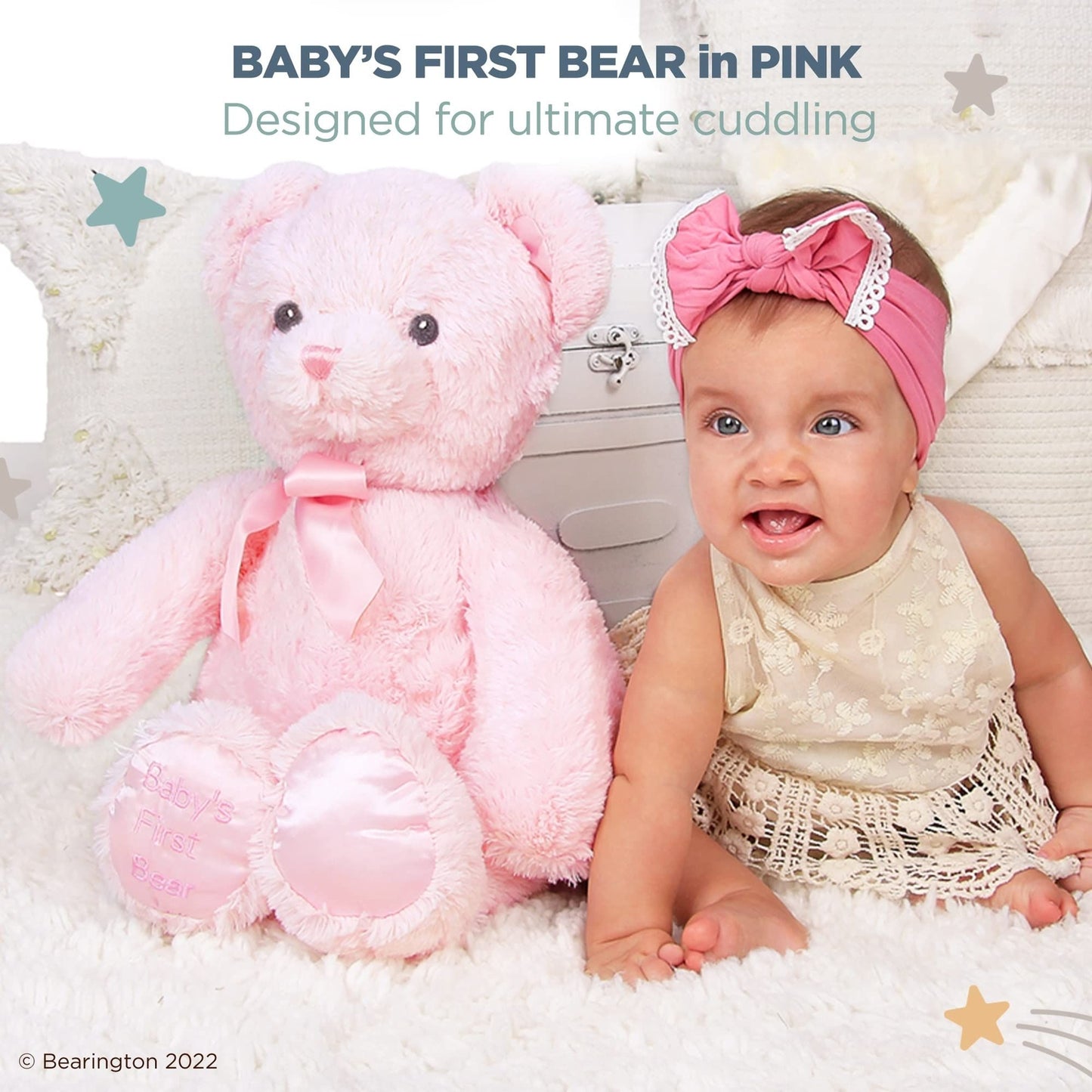 12" Teddy Bear Baby's First Pink