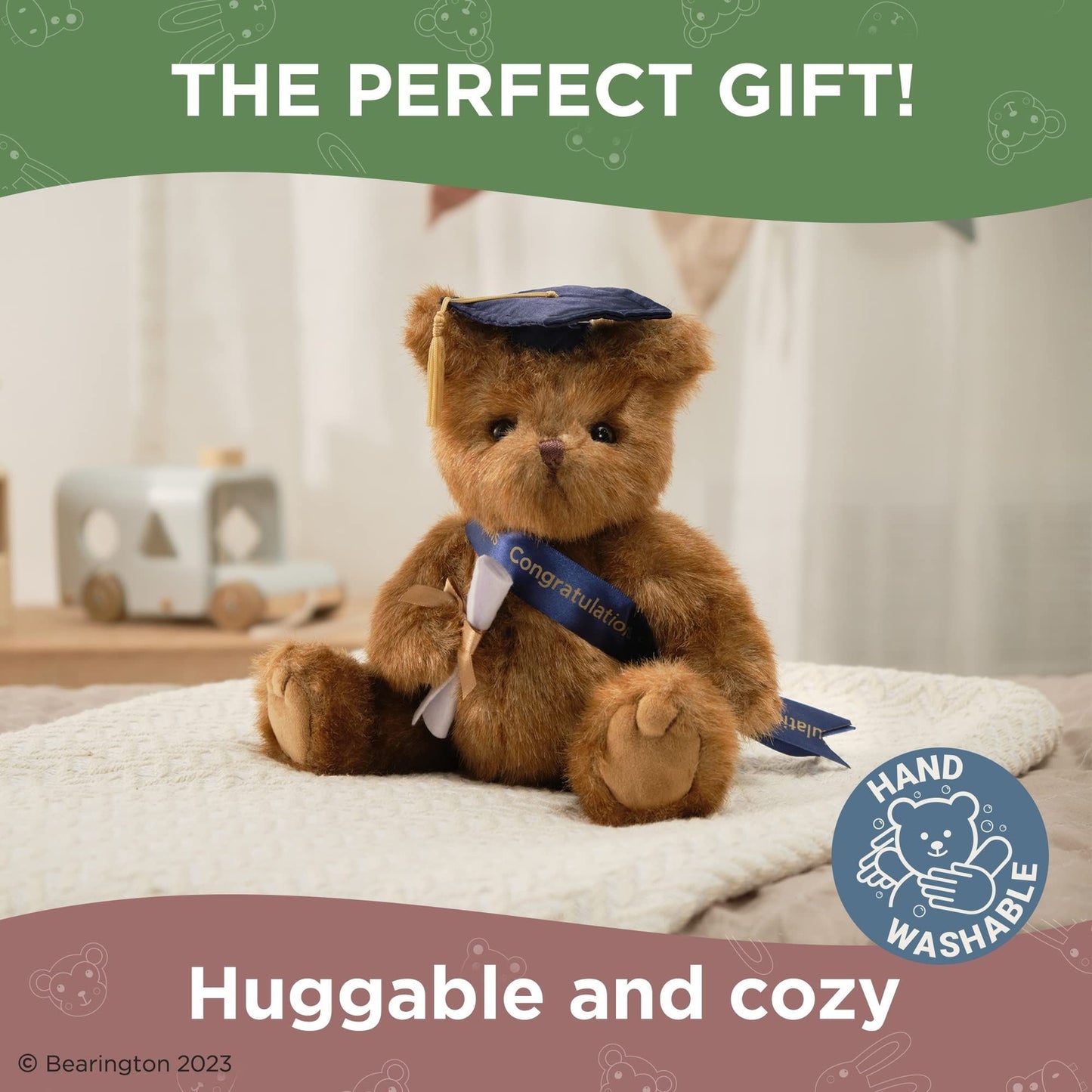 10" Graduation Bear Smarty (Blue Cap)