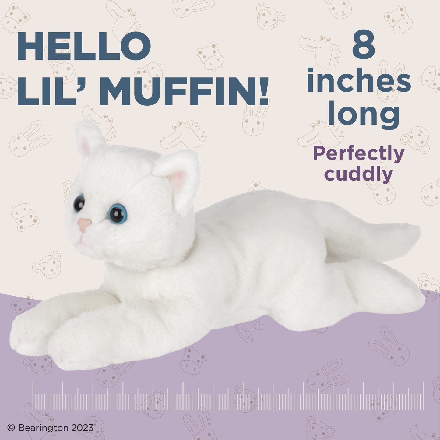 8" White Cat Lil’ Muffin