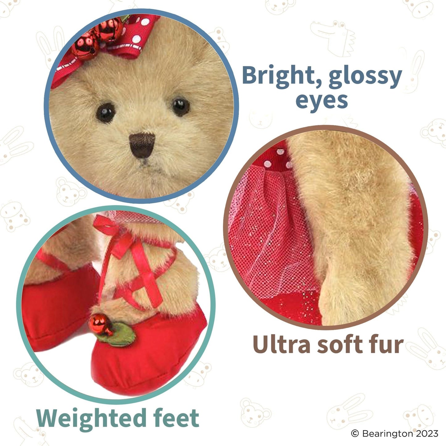 14" Christmas Bear Clara Ballerina