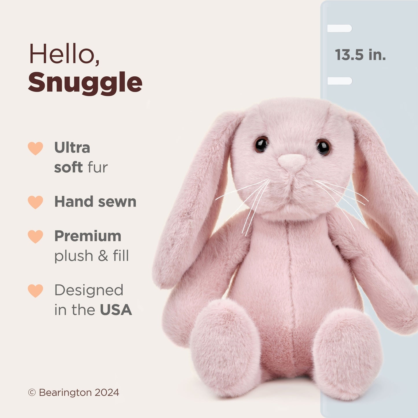 13.5" Snuggle Bunny Pink