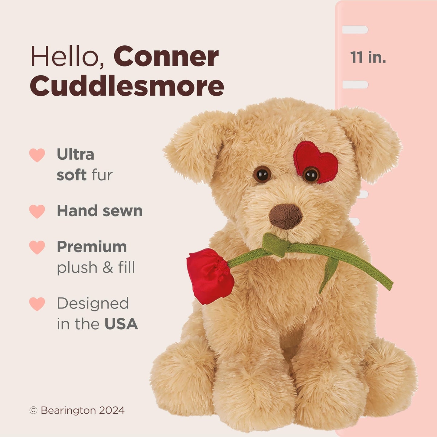11" Valentine's Dog, Conner Cuddlesmore