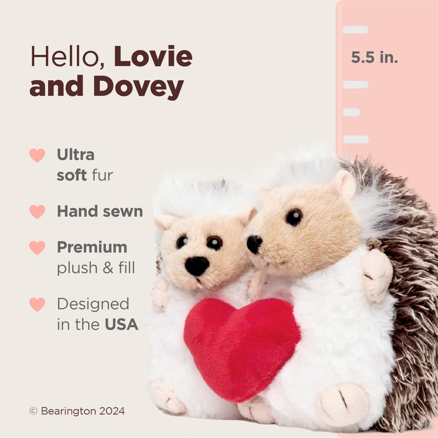 5.5" Headhogs Hearts, Lovie & Doovey