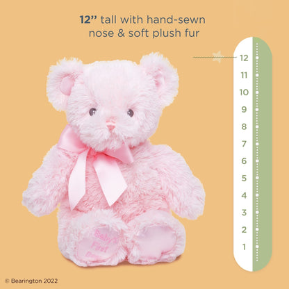 12" Teddy Bear Baby's First, Pink