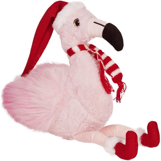 8.5" Flamingo w/ scarf & hat, Festive Fifi