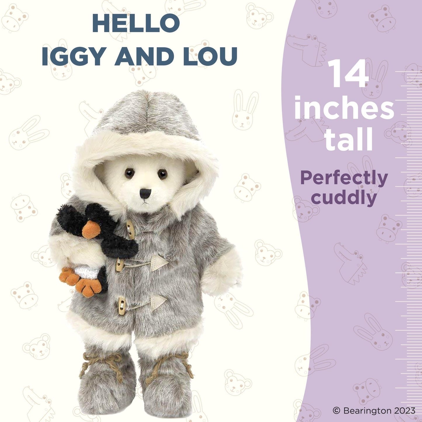 14" Polar Bear & Penguin, Iggy & Lou