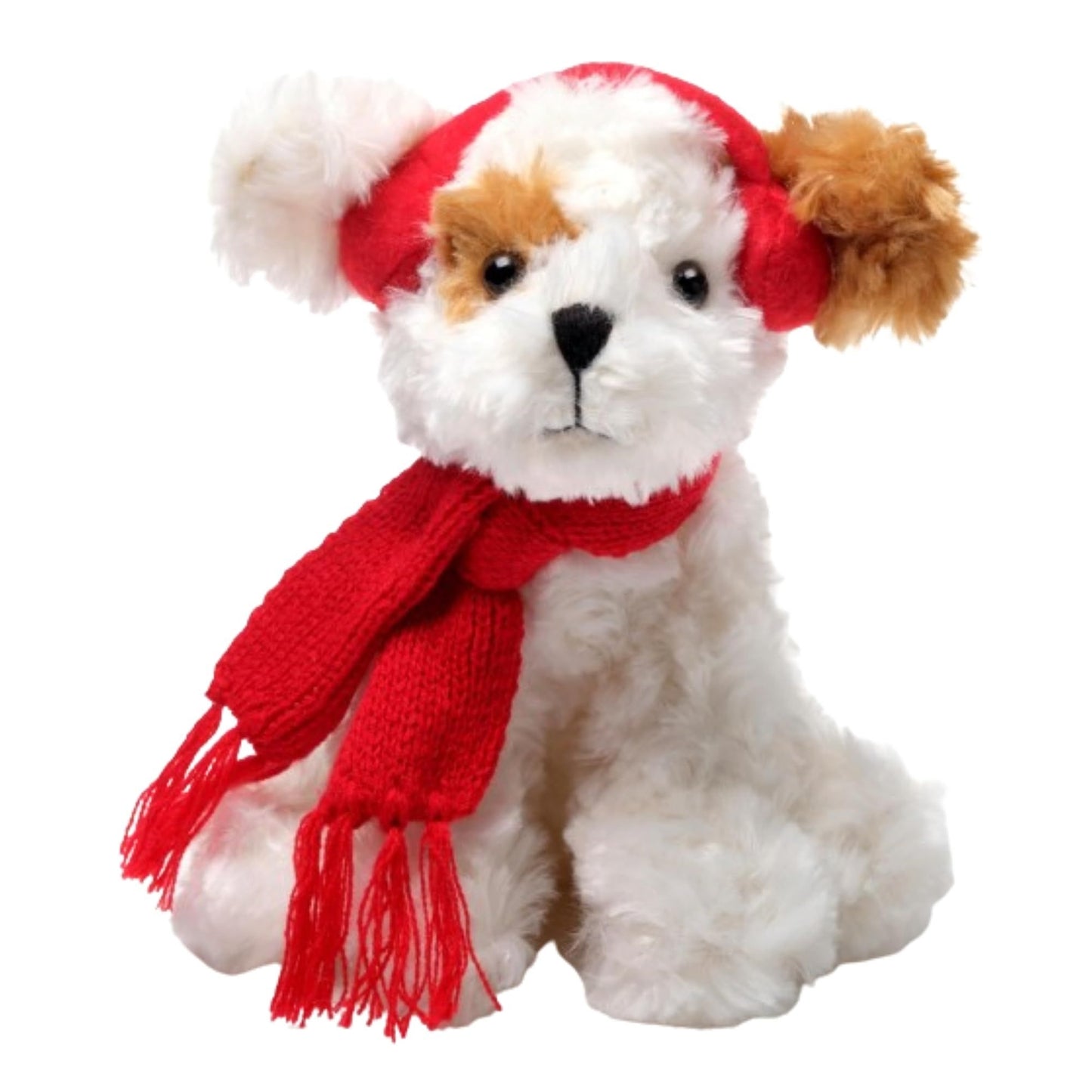 7.5" Brown and White Dog w/Scarf Chilly