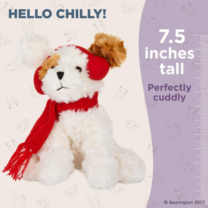 7.5" Brown and White Dog w/Scarf Chilly