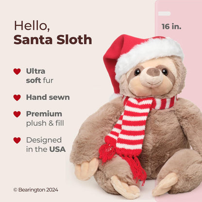 Santa Sloth the Christmas Plushie - 16"